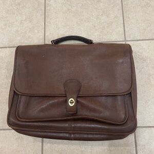 Vintage Coach Leather Briefcase Brown